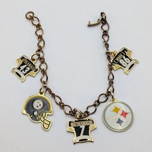 Y2K Pittsburgh Steelers NFL Football Charm Bracelet Roethlisberger Ward Polamalu